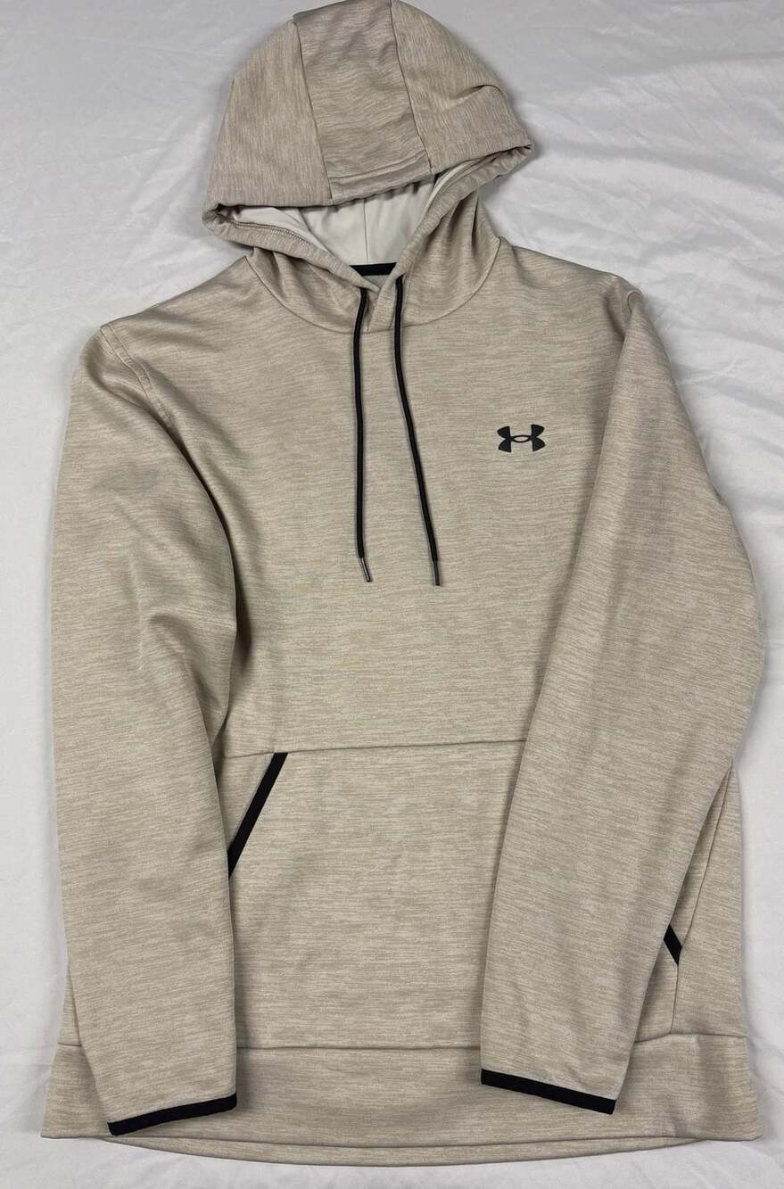 Under Armour ColdGear Loose Fit Hoodie Sweatshirt Beige Medium
